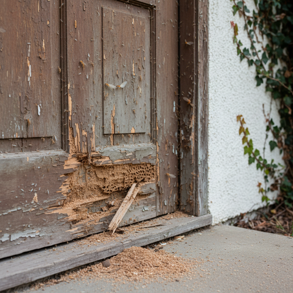 Termites damaging wood